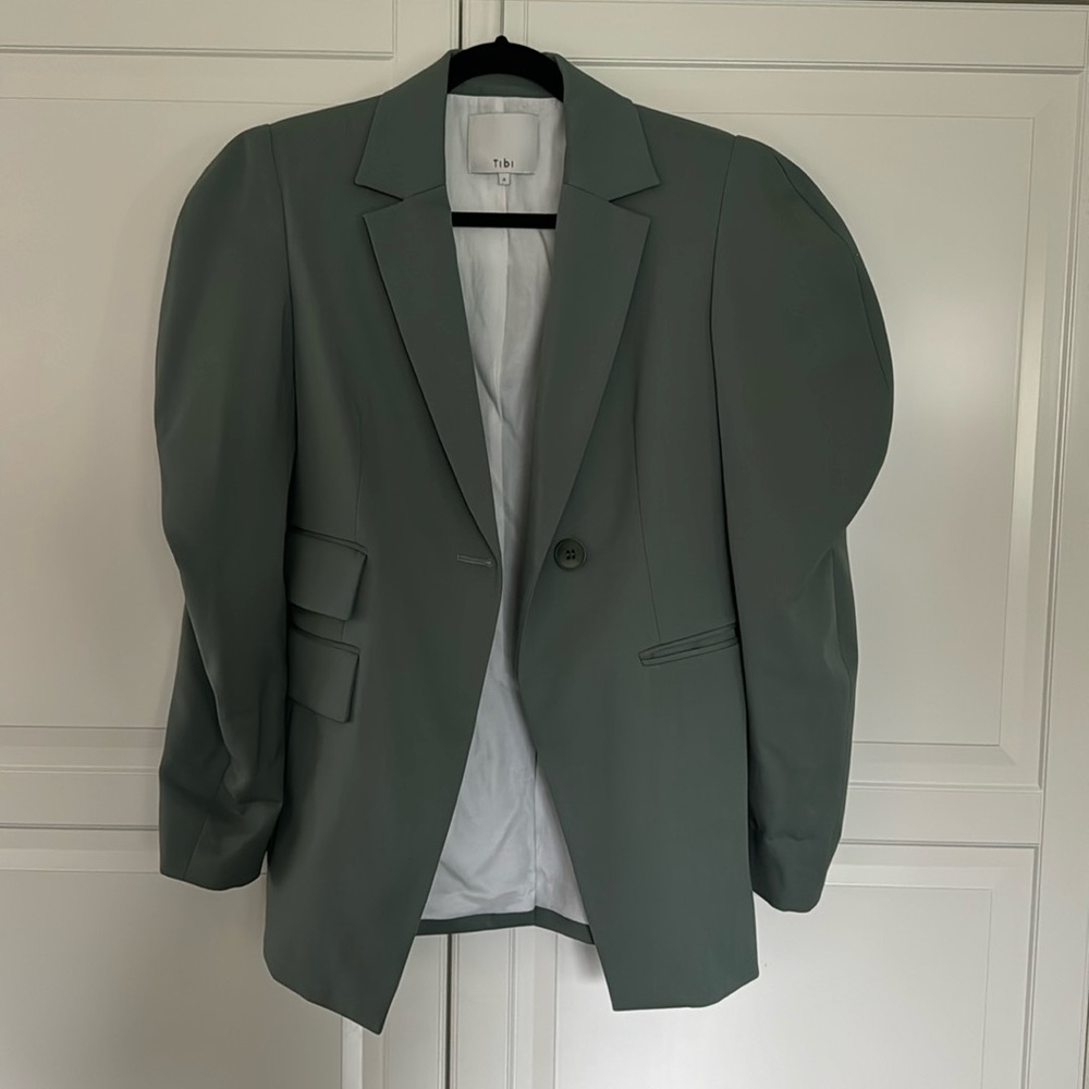 Tibi Cassius blazer in size 4 in dark mint colour